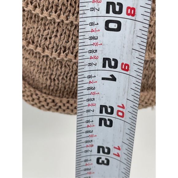 Lord & Taylor Sweater Women Size Medium Petite‎ Brown Camel Loose Knit Roll Neck - Picture 7 of 12